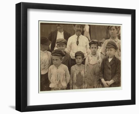 Shrimp-Pickers as Young as 5 and 8 at the Dunbar, Lopez, Dukate Co, Biloxi, Mississippi, 1911-Lewis Wickes Hine-Framed Photographic Print