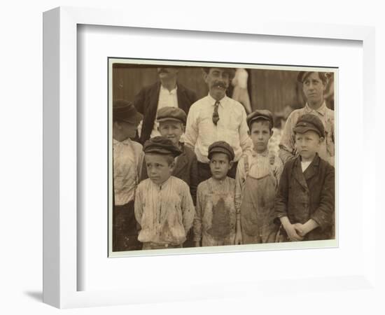 Shrimp-Pickers as Young as 5 and 8 at the Dunbar, Lopez, Dukate Co, Biloxi, Mississippi, 1911-Lewis Wickes Hine-Framed Photographic Print