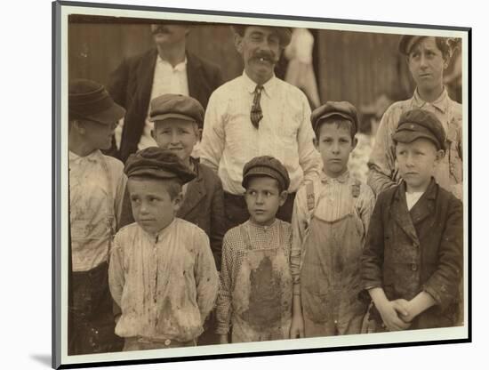 Shrimp-Pickers as Young as 5 and 8 at the Dunbar, Lopez, Dukate Co, Biloxi, Mississippi, 1911-Lewis Wickes Hine-Mounted Photographic Print