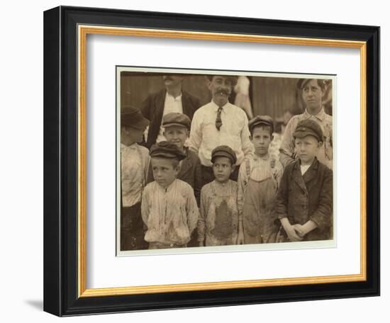 Shrimp-Pickers as Young as 5 and 8 at the Dunbar, Lopez, Dukate Co, Biloxi, Mississippi, 1911-Lewis Wickes Hine-Framed Photographic Print