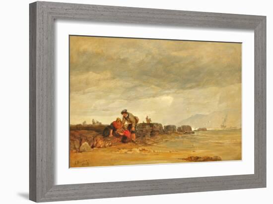 Shrimpers, 1849 (Oil on Panel)-Edward Duncan-Framed Giclee Print