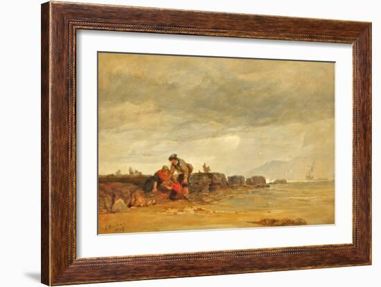 Shrimpers, 1849 (Oil on Panel)-Edward Duncan-Framed Giclee Print