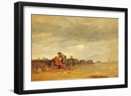 Shrimpers, 1849 (Oil on Panel)-Edward Duncan-Framed Giclee Print