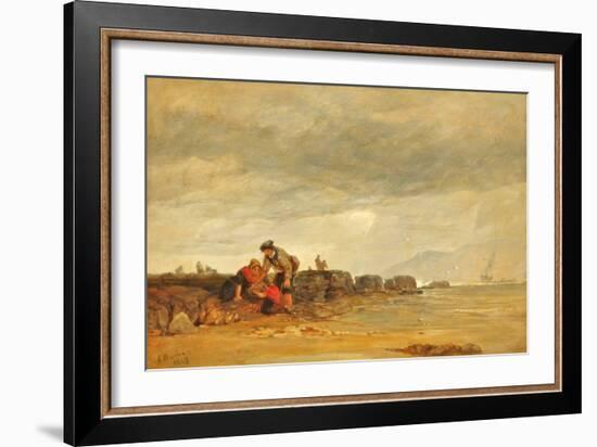 Shrimpers, 1849 (Oil on Panel)-Edward Duncan-Framed Giclee Print