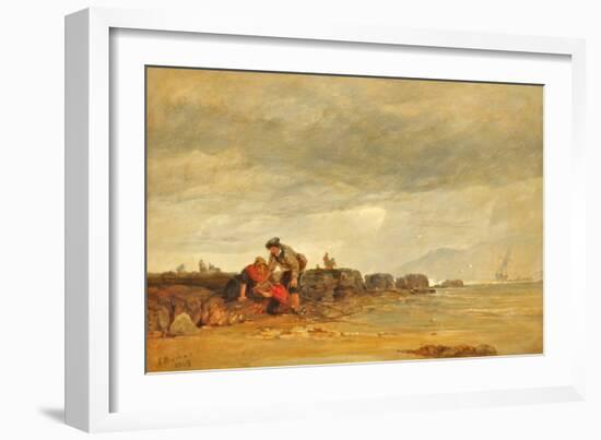 Shrimpers, 1849 (Oil on Panel)-Edward Duncan-Framed Giclee Print