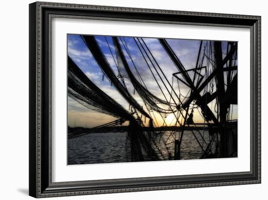 Shrimpers at Sunrise II-Alan Hausenflock-Framed Photographic Print