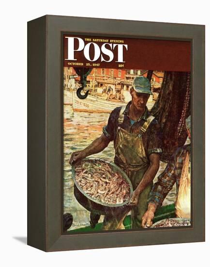 "Shrimpers," Saturday Evening Post Cover, October 25, 1947-Mead Schaeffer-Framed Premier Image Canvas