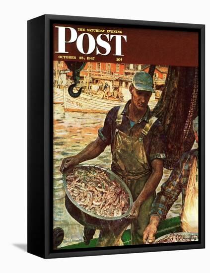 "Shrimpers," Saturday Evening Post Cover, October 25, 1947-Mead Schaeffer-Framed Premier Image Canvas