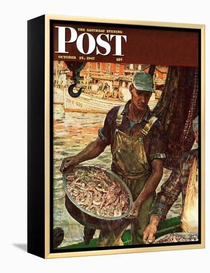 "Shrimpers," Saturday Evening Post Cover, October 25, 1947-Mead Schaeffer-Framed Premier Image Canvas