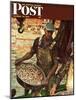 "Shrimpers," Saturday Evening Post Cover, October 25, 1947-Mead Schaeffer-Mounted Giclee Print