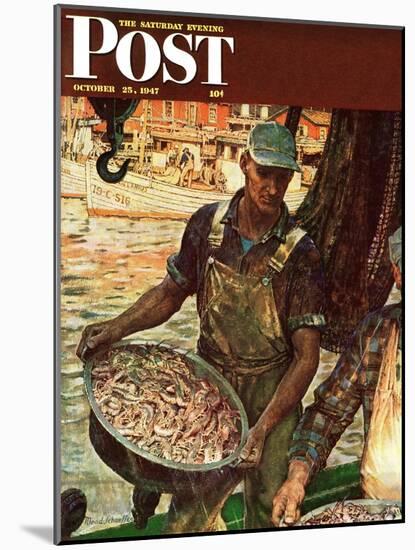 "Shrimpers," Saturday Evening Post Cover, October 25, 1947-Mead Schaeffer-Mounted Giclee Print