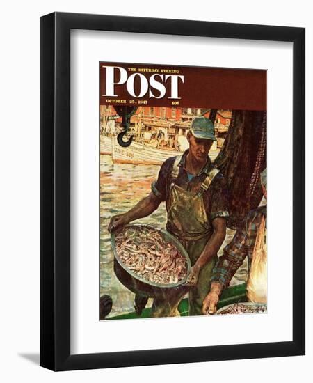 "Shrimpers," Saturday Evening Post Cover, October 25, 1947-Mead Schaeffer-Framed Giclee Print