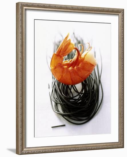 Shrimps with Black Pasta-Marc O^ Finley-Framed Photographic Print