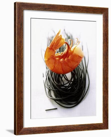 Shrimps with Black Pasta-Marc O^ Finley-Framed Photographic Print