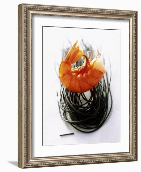 Shrimps with Black Pasta-Marc O^ Finley-Framed Photographic Print