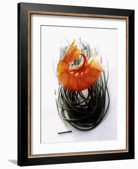 Shrimps with Black Pasta-Marc O^ Finley-Framed Photographic Print