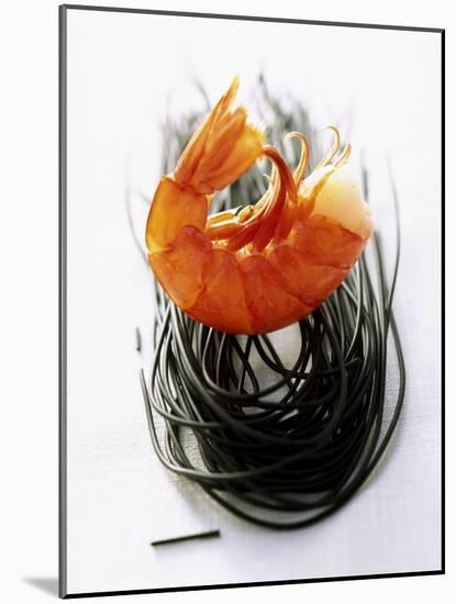 Shrimps with Black Pasta-Marc O^ Finley-Mounted Photographic Print