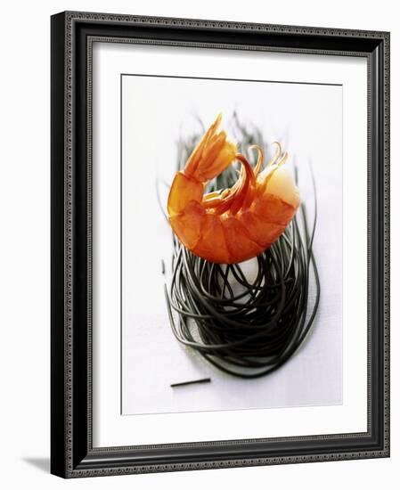 Shrimps with Black Pasta-Marc O^ Finley-Framed Photographic Print