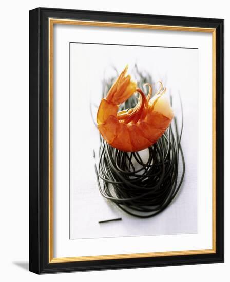 Shrimps with Black Pasta-Marc O^ Finley-Framed Photographic Print