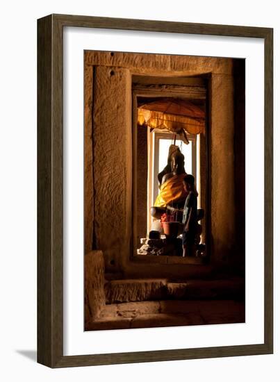 Shrine at Bayon-Erin Berzel-Framed Photographic Print