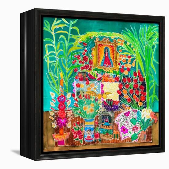 Shrine, Day of the Dead, Oaxaca, 2023 (Dyes on Silk)-Hilary Simon-Framed Premier Image Canvas