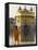 Shrine Guard in Orange Clothes Holding Lance Standing by Pool in Front of the Golden Temple-Eitan Simanor-Framed Premier Image Canvas