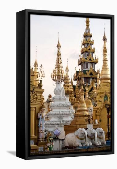 Shrines and Pagodas at Shwedagon Pagoda, Yangon-Annie Owen-Framed Premier Image Canvas