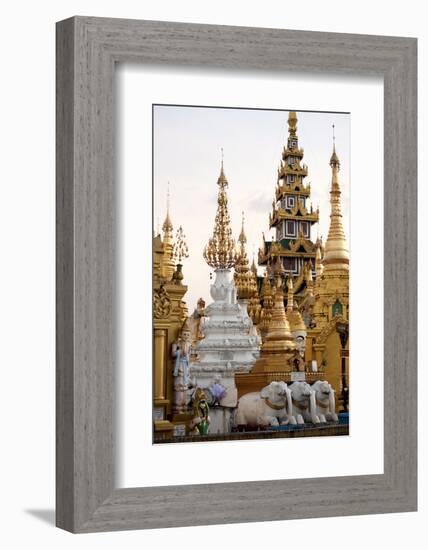 Shrines and Pagodas at Shwedagon Pagoda, Yangon-Annie Owen-Framed Photographic Print