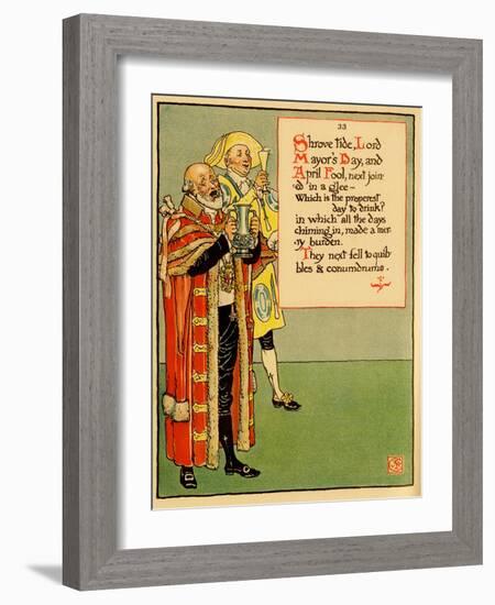 Shrove Tide, Lord Mayor's Day & April Fool Join In Drink-Walter Crane-Framed Art Print