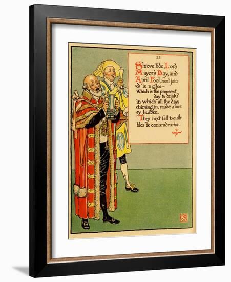 Shrove Tide, Lord Mayor's Day & April Fool Join In Drink-Walter Crane-Framed Art Print