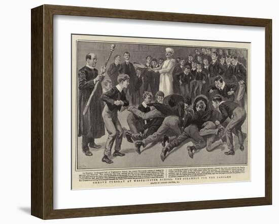 Shrove Tuesday at Westminster School, the Scramble for the Pancake-Gordon Frederick Browne-Framed Giclee Print