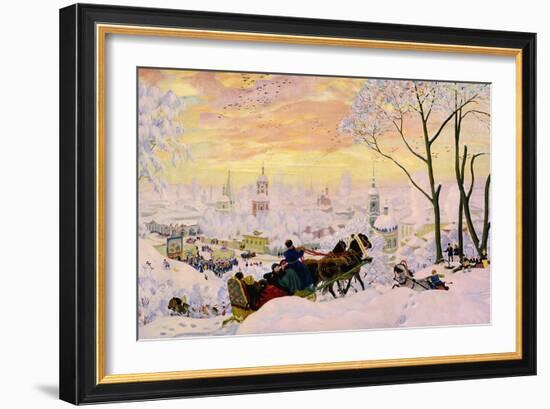 Shrovetide, 1916-Boris Michaylovich Kustodiev-Framed Giclee Print