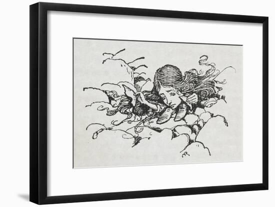 Shrunken Alice After Eating Some Of the Caterpillar's Mushroom-Arthur Rackham-Framed Giclee Print