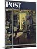 "Shuffleton's Barbershop" Saturday Evening Post Cover, April 29,1950-Norman Rockwell-Mounted Giclee Print