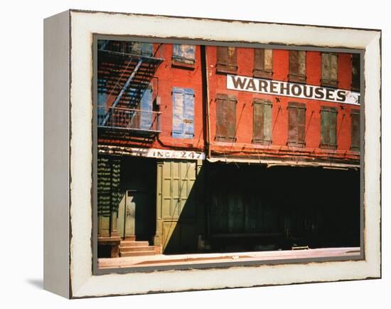 Shuttered Warehouse on the Lower East Side Lit by Late Day Sunlight-Walker Evans-Framed Premier Image Canvas