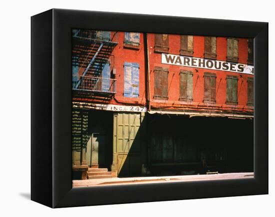 Shuttered Warehouse on the Lower East Side Lit by Late Day Sunlight-Walker Evans-Framed Premier Image Canvas