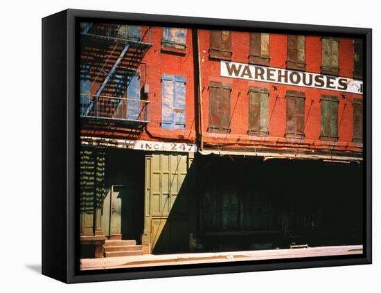 Shuttered Warehouse on the Lower East Side Lit by Late Day Sunlight-Walker Evans-Framed Premier Image Canvas