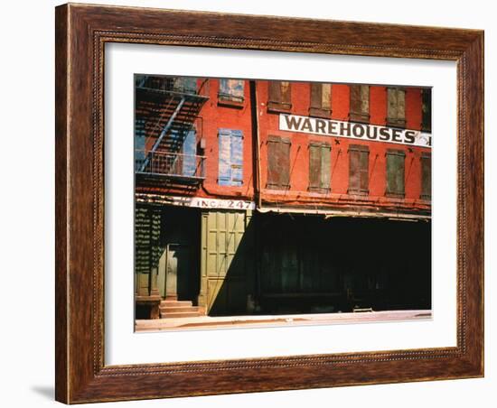 Shuttered Warehouse on the Lower East Side Lit by Late Day Sunlight-Walker Evans-Framed Photographic Print