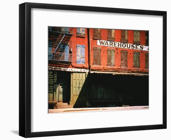 Shuttered Warehouse on the Lower East Side Lit by Late Day Sunlight-Walker Evans-Framed Photographic Print