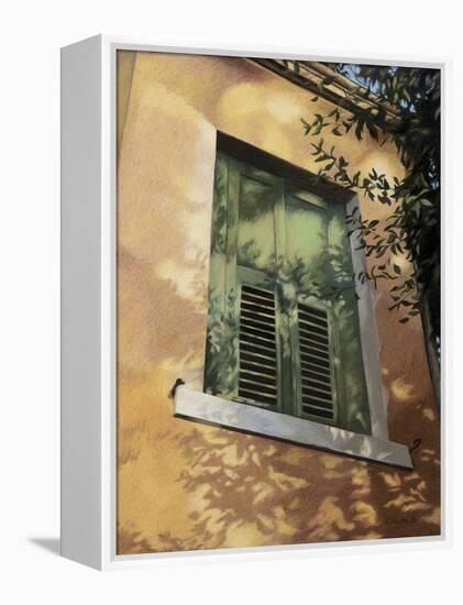 Shuttered Window in Italy, c.1996-Helen J. Vaughn-Framed Premier Image Canvas