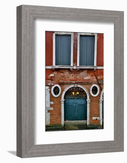 Shuttered Windows in Green, Venice, Italy-Darrell Gulin-Framed Photographic Print