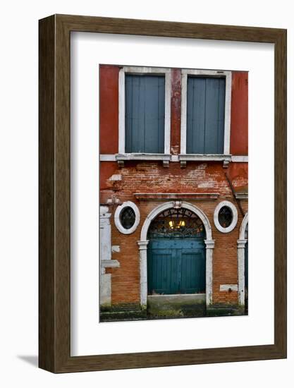 Shuttered Windows in Green, Venice, Italy-Darrell Gulin-Framed Photographic Print