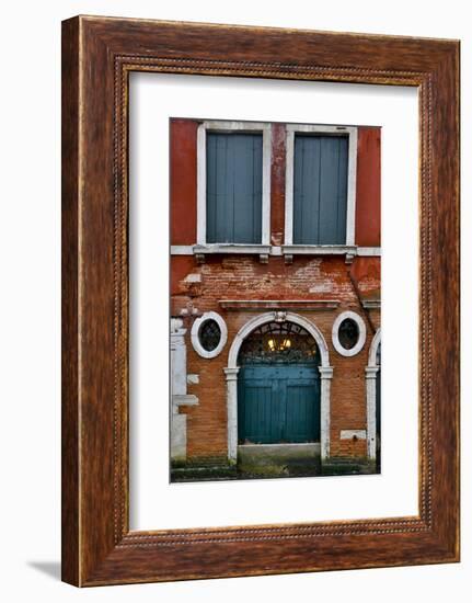 Shuttered Windows in Green, Venice, Italy-Darrell Gulin-Framed Photographic Print