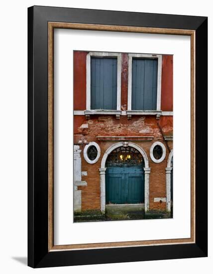 Shuttered Windows in Green, Venice, Italy-Darrell Gulin-Framed Photographic Print