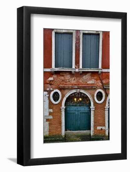 Shuttered Windows in Green, Venice, Italy-Darrell Gulin-Framed Photographic Print