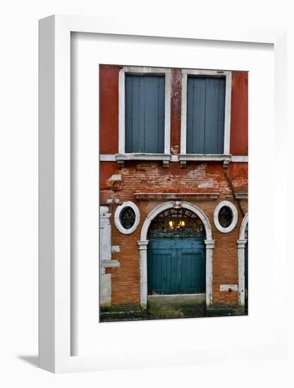 Shuttered Windows in Green, Venice, Italy-Darrell Gulin-Framed Photographic Print