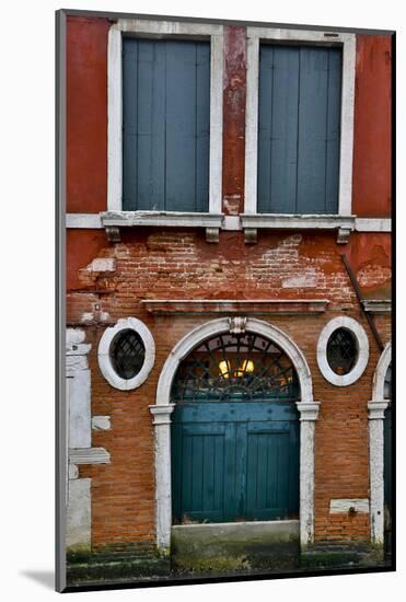 Shuttered Windows in Green, Venice, Italy-Darrell Gulin-Mounted Photographic Print