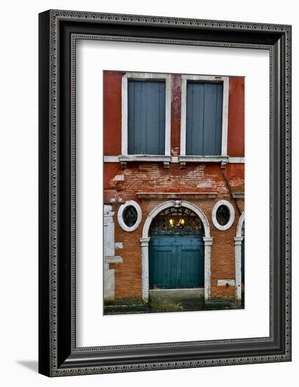 Shuttered Windows in Green, Venice, Italy-Darrell Gulin-Framed Photographic Print