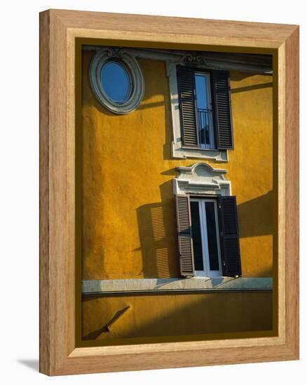 Shuttered Windows on Yellow Building-Bill Ross-Framed Premier Image Canvas