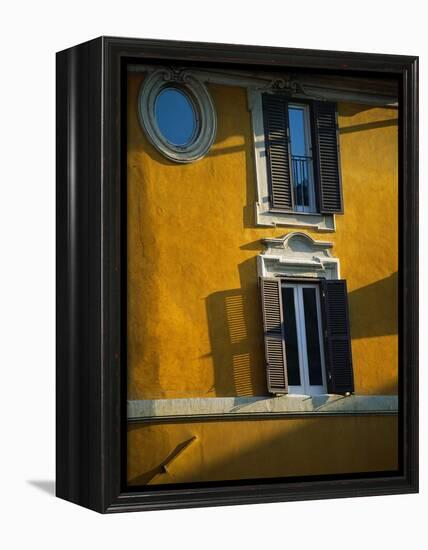 Shuttered Windows on Yellow Building-Bill Ross-Framed Premier Image Canvas